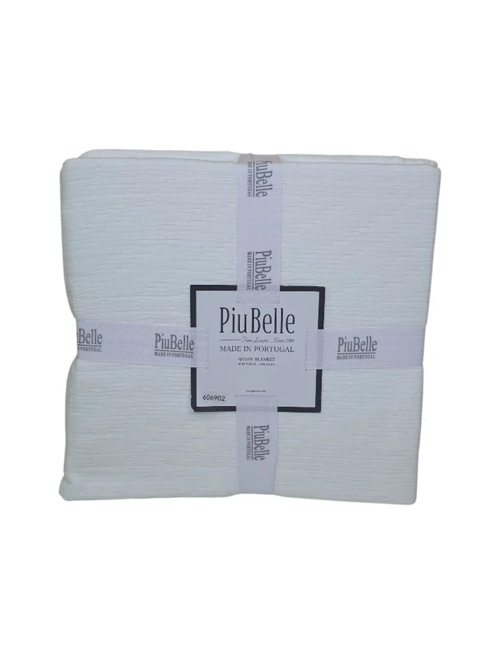 PiuBelle Queen Blanket 100% Cotton Lightweight 90x90 Coverlet Made In Portugal